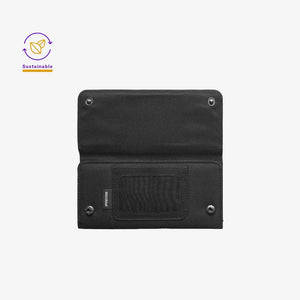 AS Colour Recycled Long Wallet Front Half Open in Black - 1034