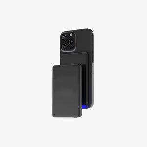 Mounted to Phone Nottage Slim Metal Magnetic Power Bank 5000 mAh in Black - 7894 | Mercha
