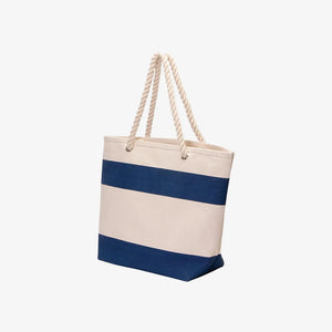 Legend Life Soho Cotton Canvas Tote in Natural/Navy - 2001