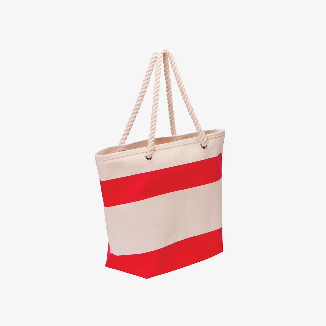 Legend Life Soho Cotton Canvas Tote in Natural/Red - 2001