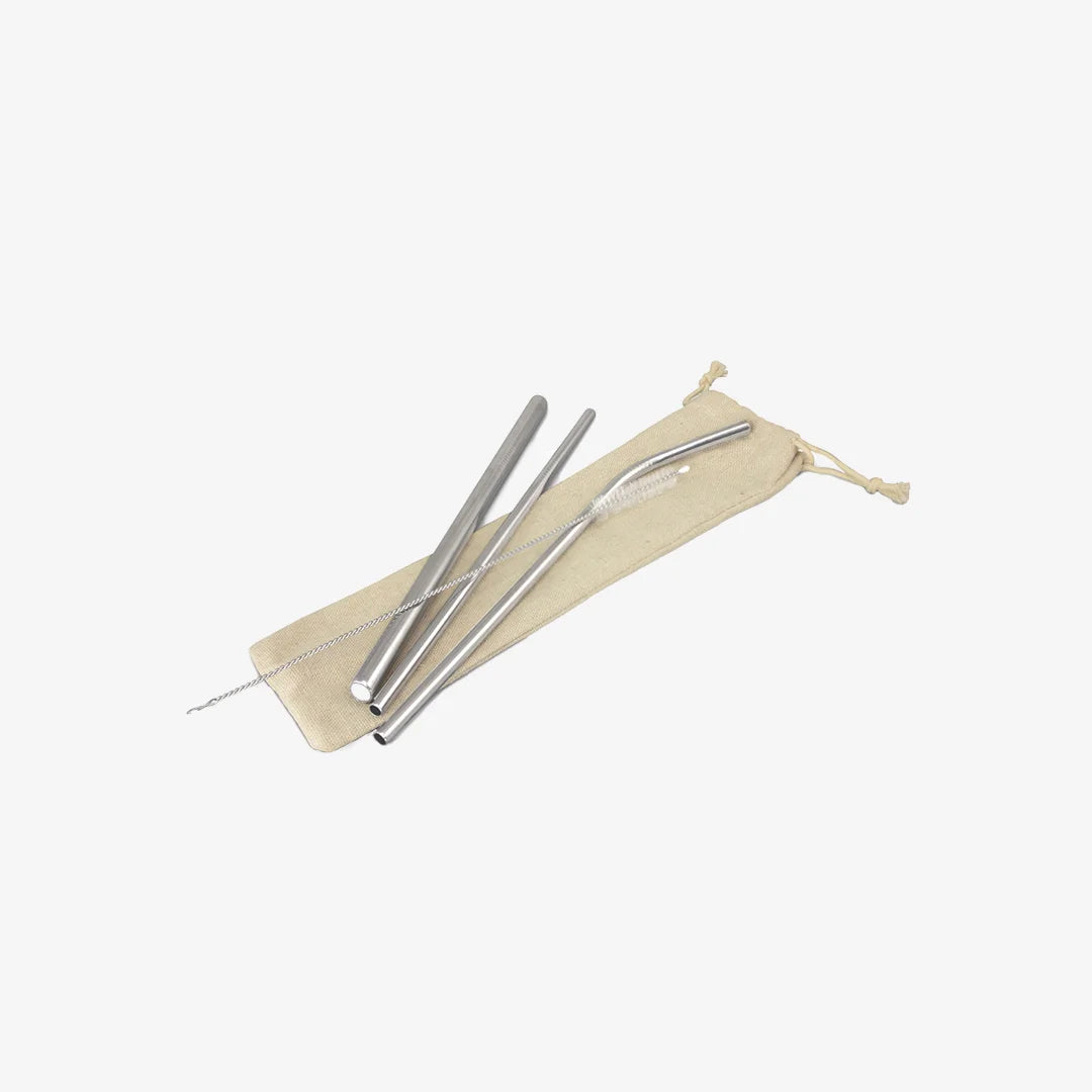 Lifestyle Photo of Trends Stainless Steel Straw Set in Natural - 116751