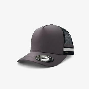 Legend Life Striped Trucker Cap in Grey/Black/Grey/White - 7050