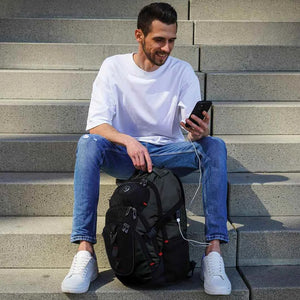 Lifestyle Photo of Swissdigital 22L Vector Backpack in Black/Grey - SD803