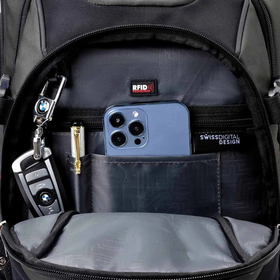 Lifestyle Photo of Swissdigital 22L Vector Backpack in Black/Grey - SD803