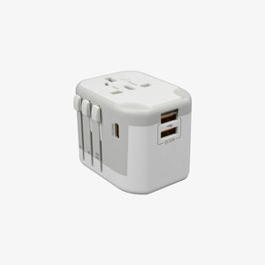Logo Line Travel Adaptor in White - LL4840
