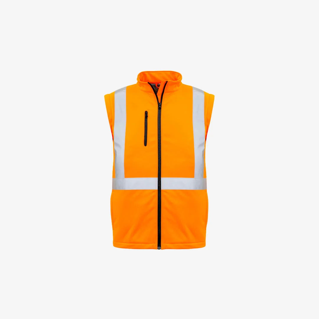 Syzmik Unisex HiVis X Back 2-in-1 Softshell Work Jacket Vest - ZJ680
