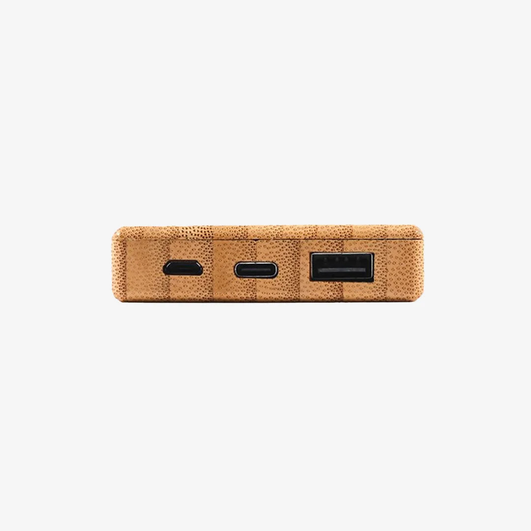 Logo Line Viper 5,000mAh Bamboo Power Bank Port in Natural - LL0596