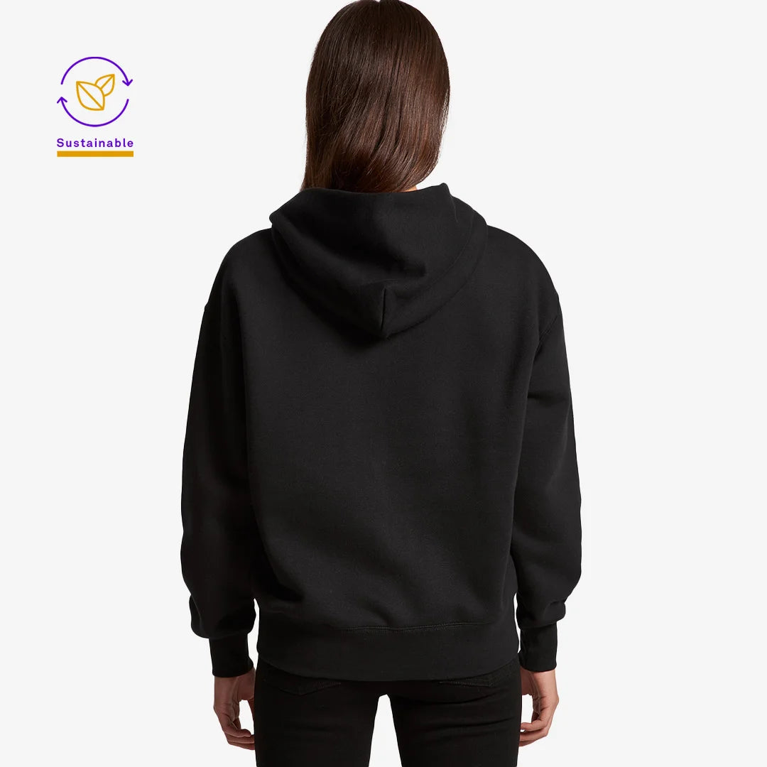 Woman wearing AS Colour Women's Relax Zip Hoodie in Black Back - 4162
