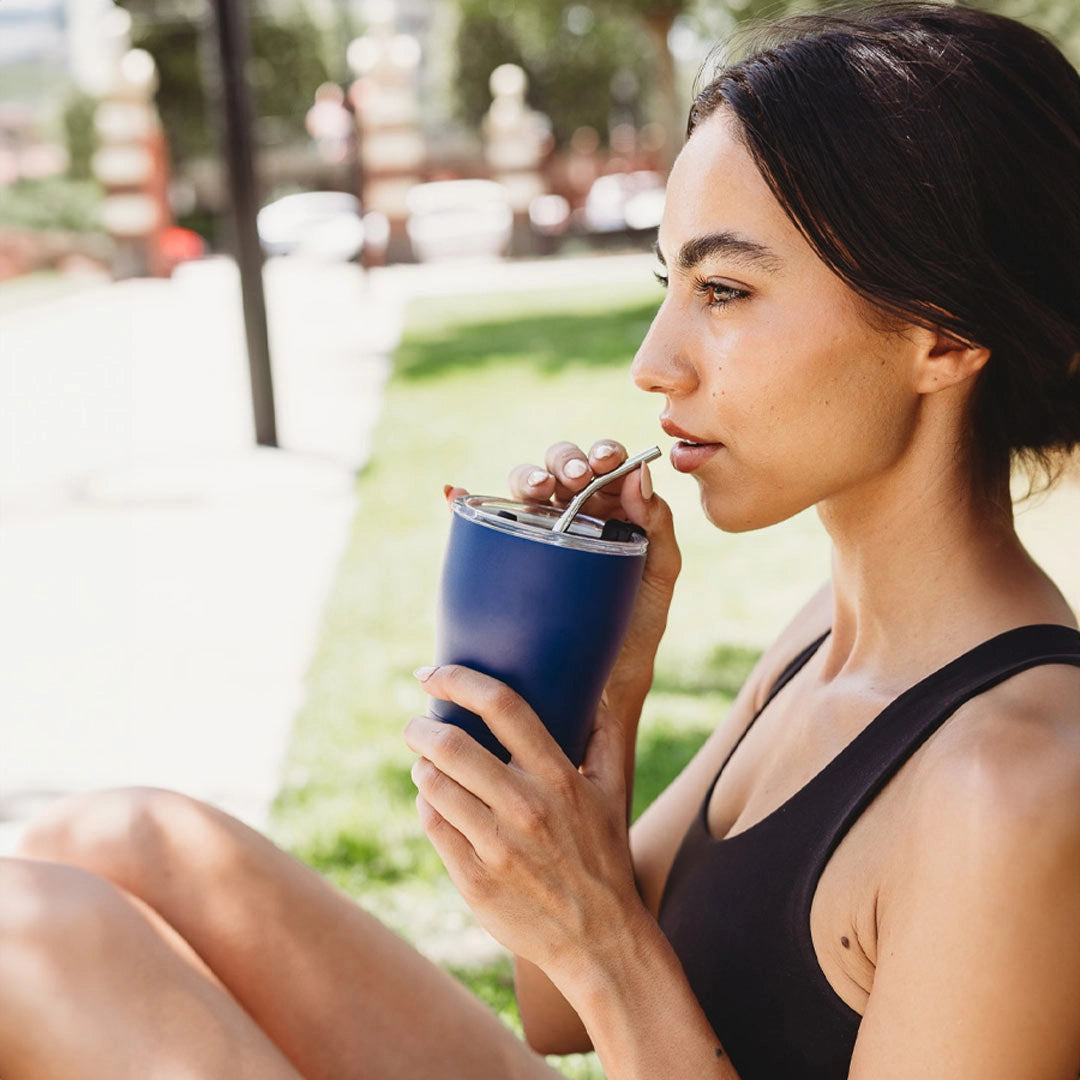 Lifestyle Photo of Promo Brands Wanderer 354ml Tumbler in Blue - S940