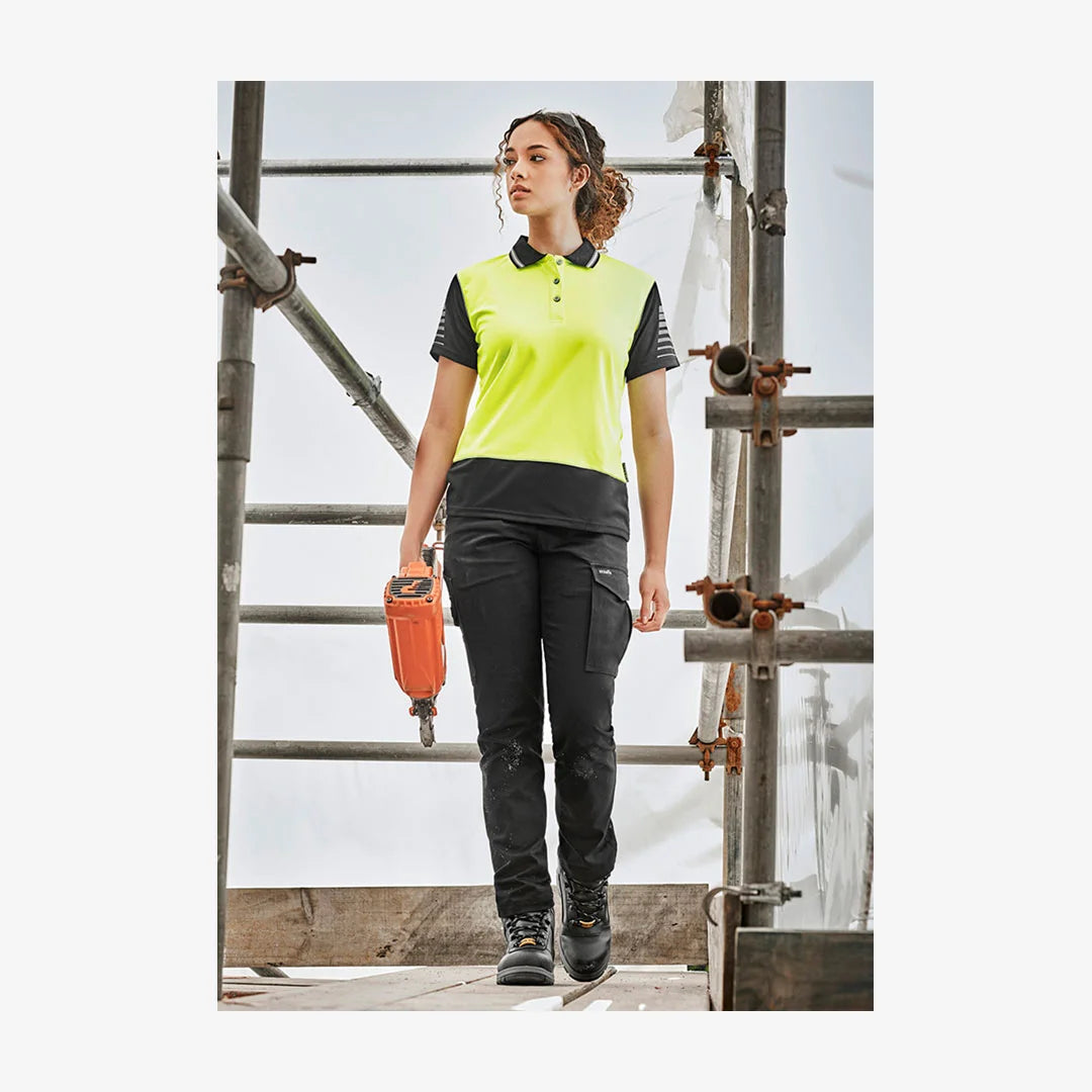 Woman wearing Syzmik Women's Essential Basic Stretch Cargo Pant - ZP730 | Mercha