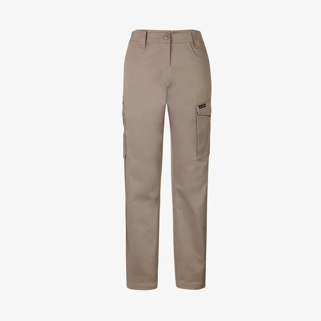 Syzmik Women's Essential Basic Stretch Cargo Pant in Khaki - ZP730 | Mercha