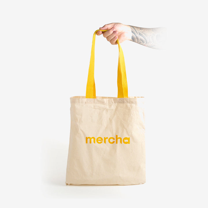 Company Branded Beached Daz Custom Swag Pack - Orso Bronte Eco Cotton Tote Bag - Mercha
