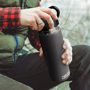 Man holding CamelBak Carry Cap 600ml Vacuum Bottle in Black - 121858