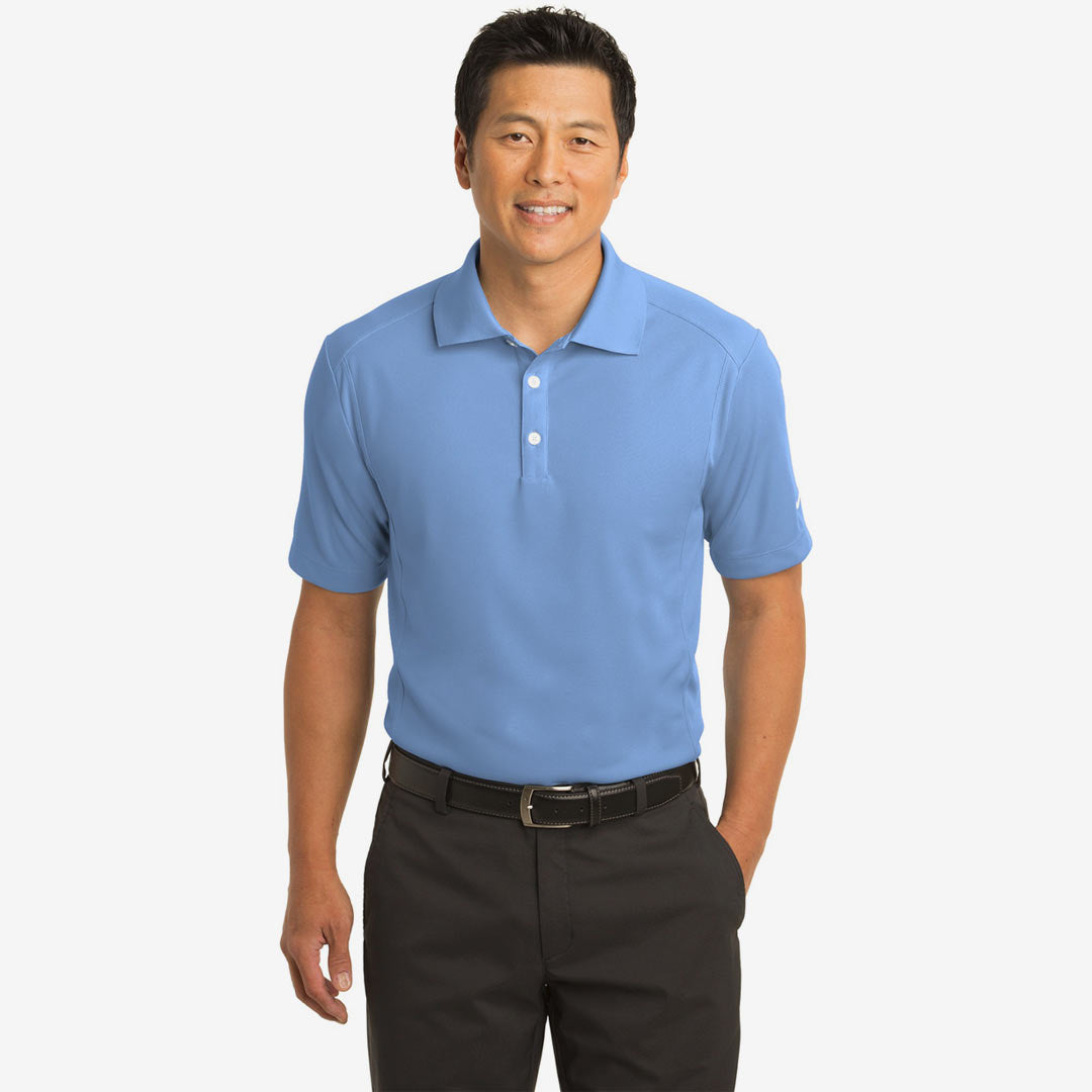 Man wearing Nike Men's Dri-FIT Classic Polo in Light Blue Front - 267020