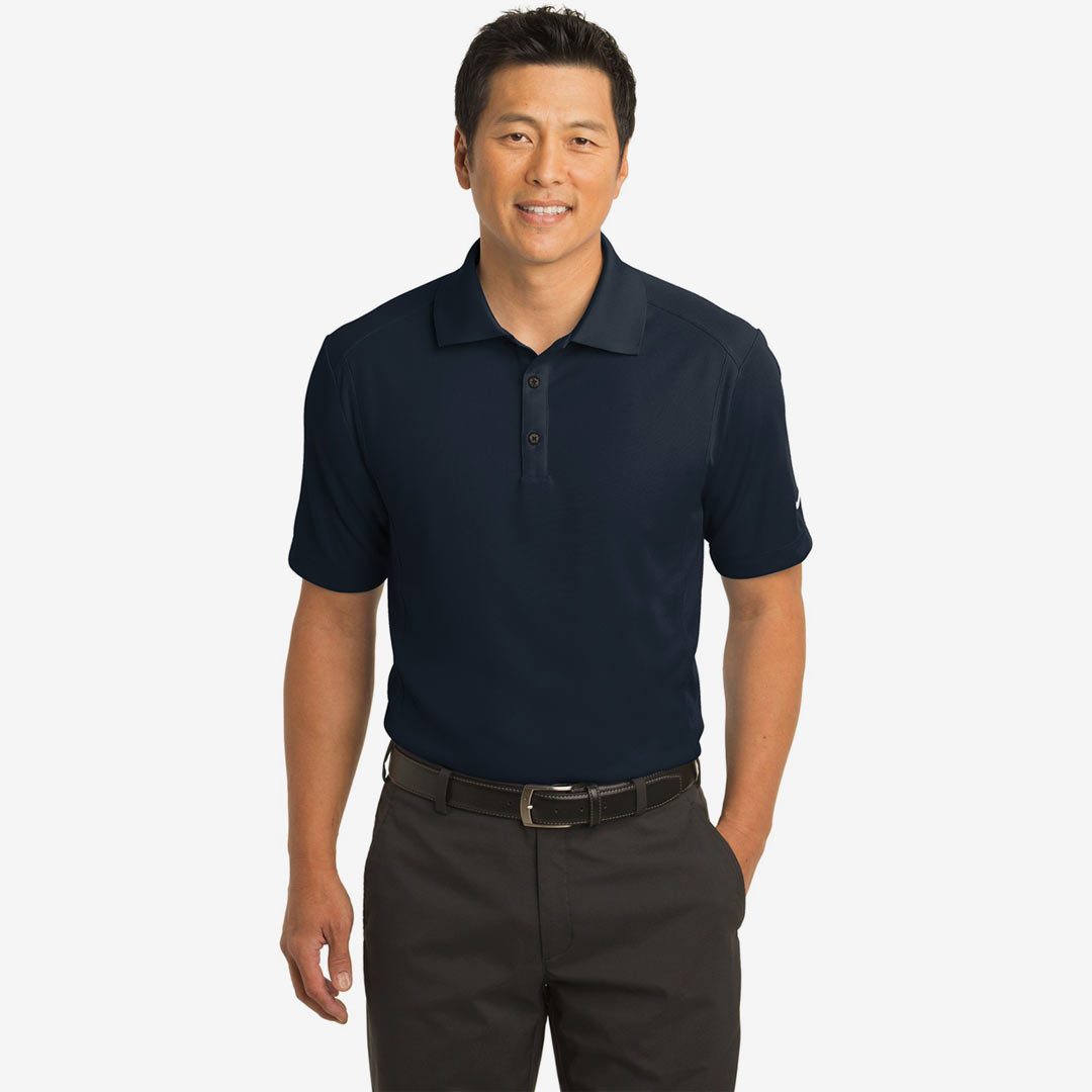 Man wearing Nike Men's Dri-FIT Classic Polo in Midnight Navy Front - 267020