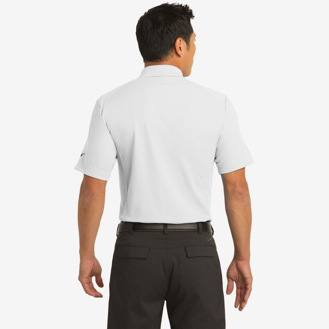 Man wearing Nike Men's Dri-FIT Classic Polo in White Back - 267020