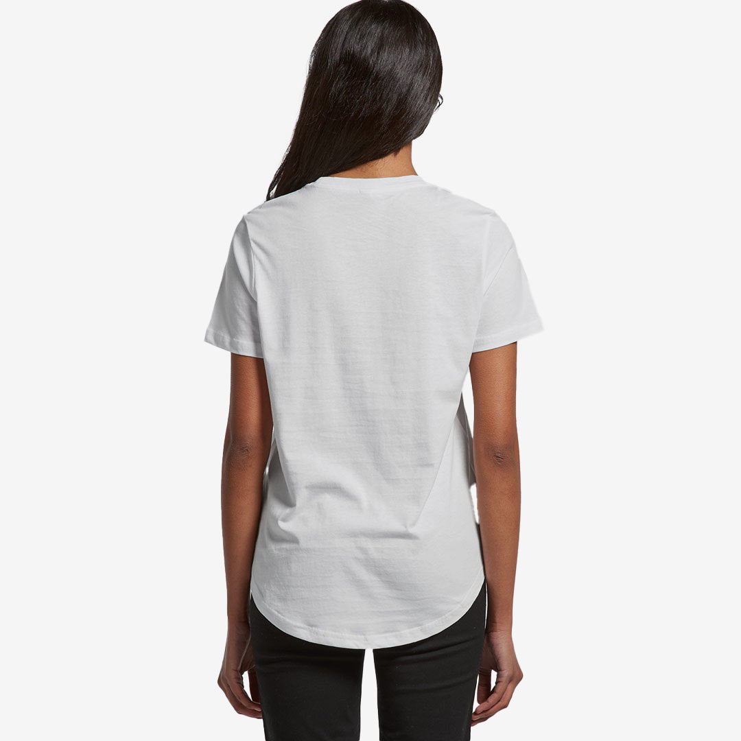 Woman wearing AS Colour Women's Drop Tee Shirt in White Back - 4052