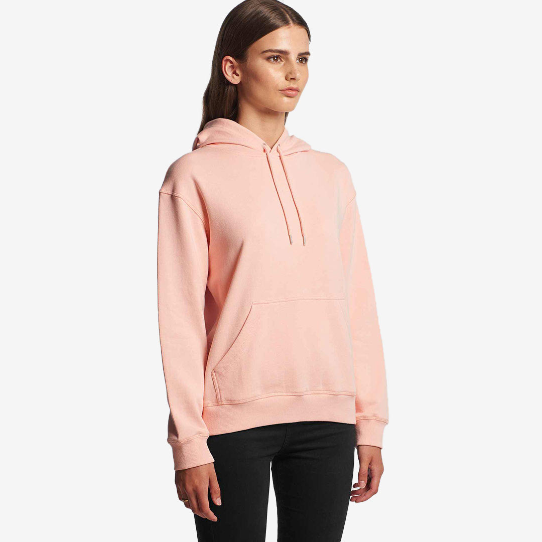 Woman wearing AS Colour Women's Premium Hoodie in Pale Pink Right Side - 4120