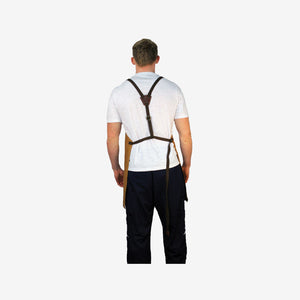 Man wearing Nottage Deluxe Canvas Bib Apron Back Detail - 4281