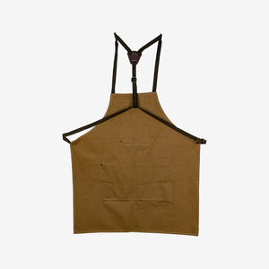 Nottage Deluxe Canvas Bib Apron in Khaki Back - 4281