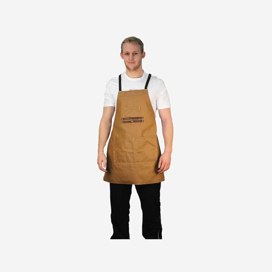 Man wearing Nottage Deluxe Canvas Bib Apron - 4281