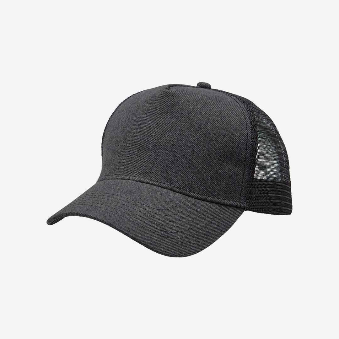 Shop Custom Legend Life Heathered Mesh Trucker Cap in Carbon Heather/Black - 4395