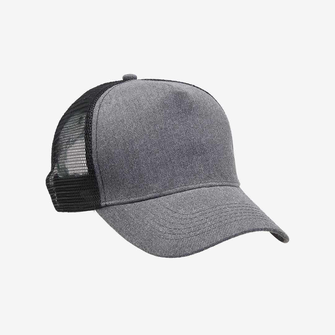 Shop Personalised Legend Life Heathered Mesh Trucker Cap in Charcoal Heather/Black - 4395