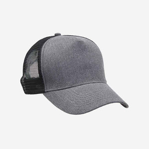 Shop Personalised Legend Life Heathered Mesh Trucker Cap in Charcoal Heather/Black - 4395