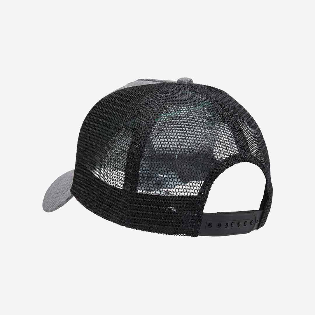 Shop Custom Legend Life Heathered Mesh Trucker Cap in Charcoal Heather/Black Detail 4395