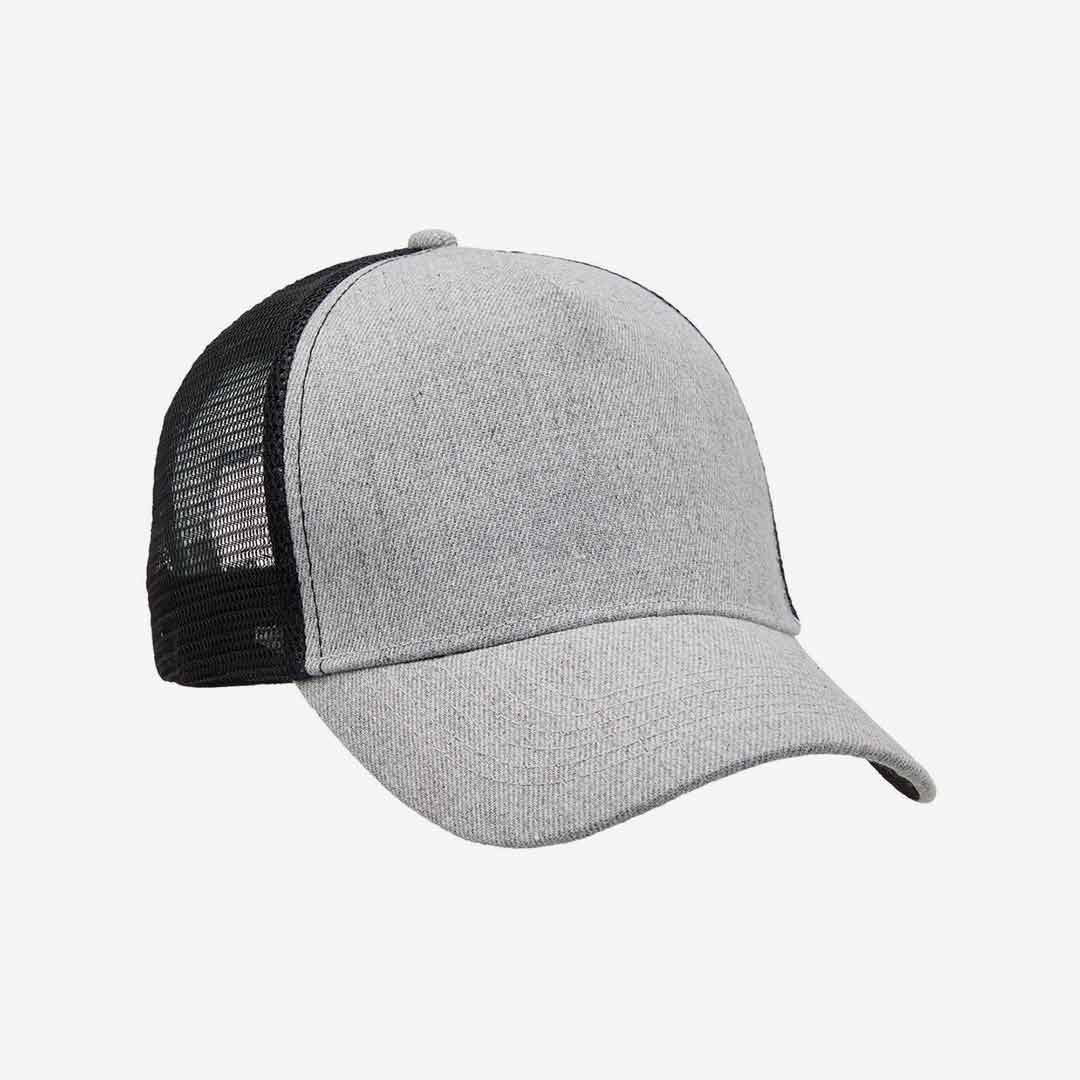 Shop Custom Legend Life Heathered Mesh Trucker Cap in Grey Heather/Black - 4395