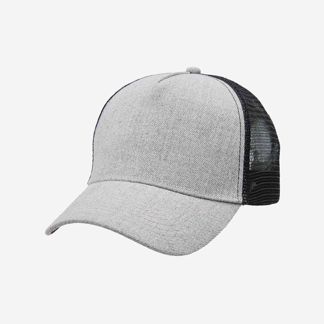 Shop Personalised Legend Life Heathered Mesh Trucker Cap in Grey Heather/Black - 4395