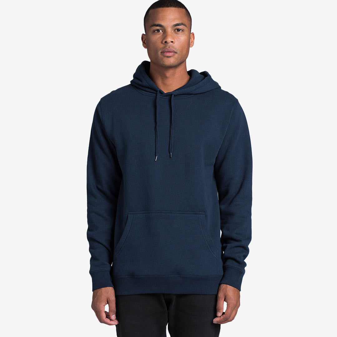 Man wearing AS Colour Men's Stencil Hoodie Cobalt Front - 5102
