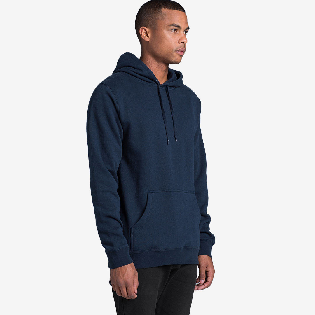Man wearing AS Colour Men's Stencil Hoodie Cobalt Turn - 5102
