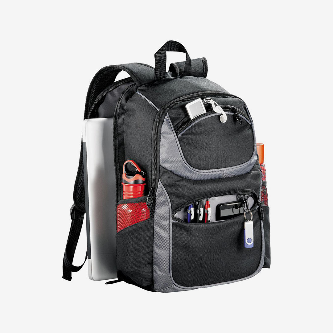 Nottage Continental Checkpoint-Friendly Compu-Backpack in Black Details - 5160
