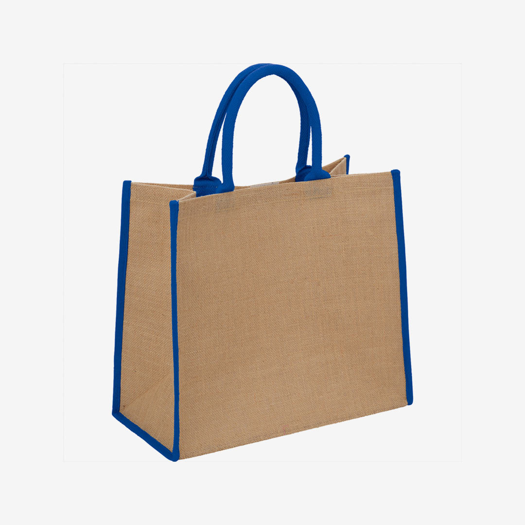 Shop Custom Branded Nottage Large Jute Tote in Royal  Blue - 5176