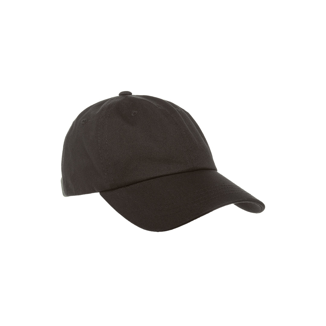 Yupoong Low Profile Cotton Twill Dad Hat Black Right Angle - 6245CM