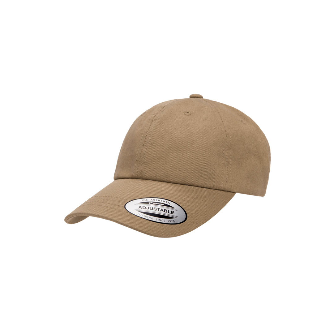 Yupoong Low Profile Cotton Twill Dad Hat Khaki Left Angle - 6245CM