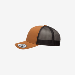 Yupoong Two-Tone Retro Wade Trucker Mesh Cap Caramel/Black Left - 6606T