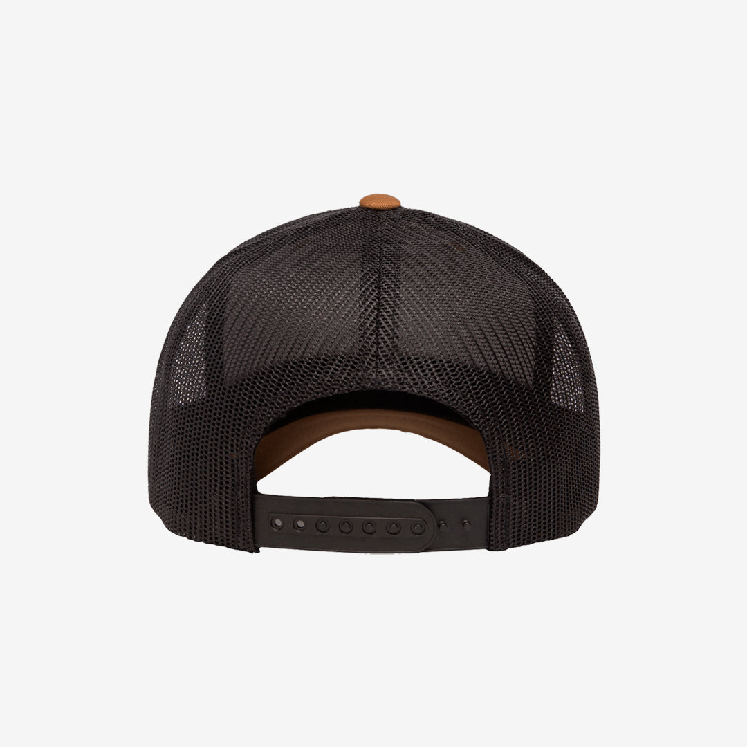 Yupoong Two-Tone Retro Wade Trucker Mesh Cap Caramel/Black Back - 6606T