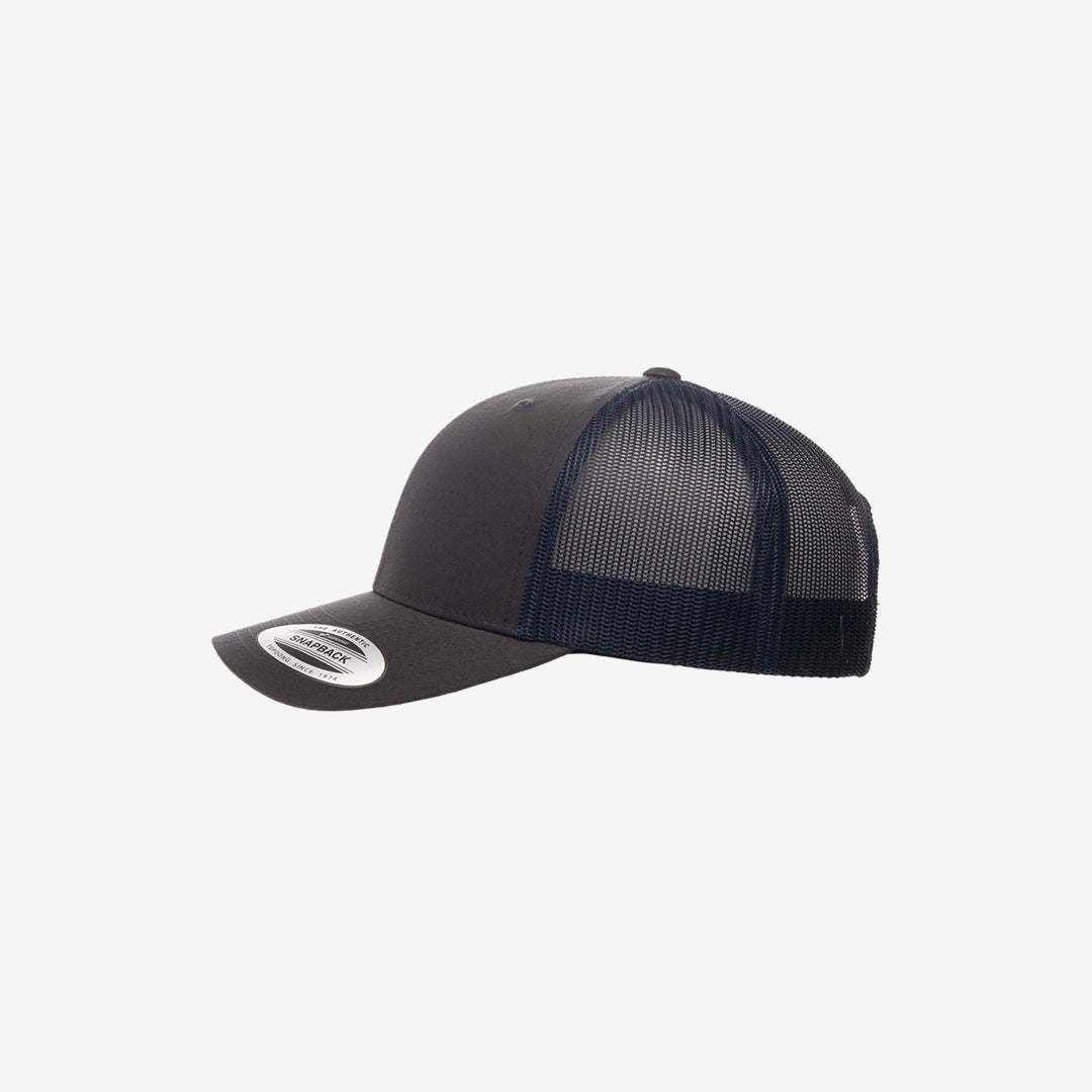 Yupoong Two-Tone Retro Wade Trucker Mesh Cap Charcoal/Navy Left - 6606T