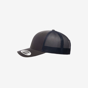 Yupoong Two-Tone Retro Wade Trucker Mesh Cap Charcoal/Navy Left - 6606T