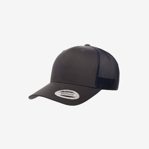 Yupoong Two-Tone Retro Wade Trucker Mesh Cap Charcoal/Navy Left Angle - 6606T