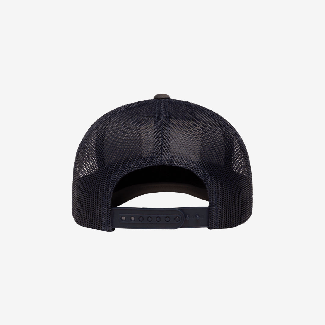 Yupoong Two-Tone Retro Wade Trucker Mesh Cap Charcoal/Navy Back - 6606T