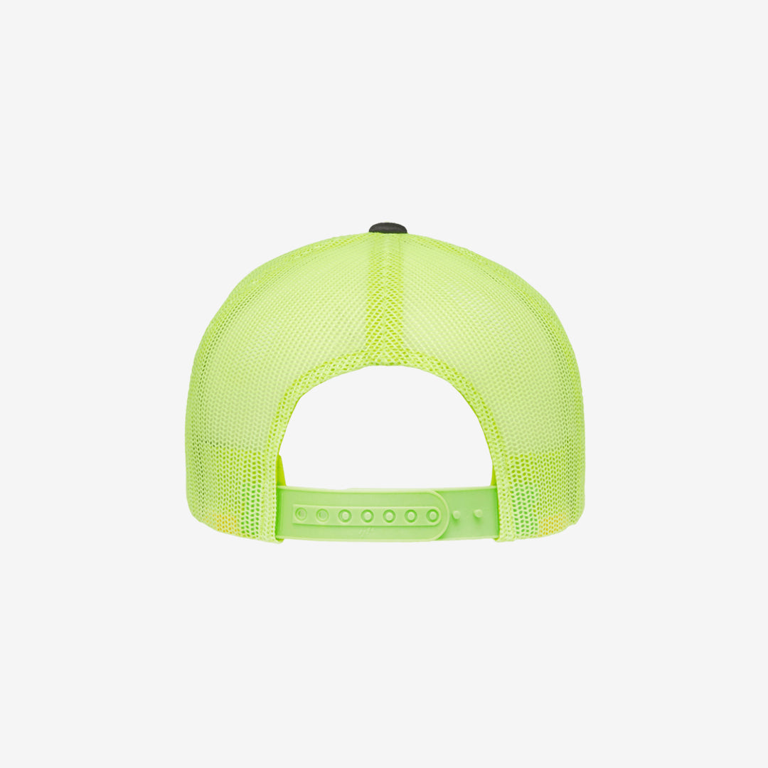 Yupoong Two-Tone Retro Wade Trucker Mesh Cap Charcoal/Neon Green Back - 6606T