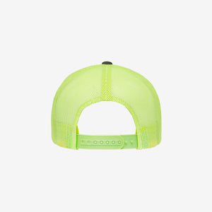 Yupoong Two-Tone Retro Wade Trucker Mesh Cap Charcoal/Neon Green Back - 6606T
