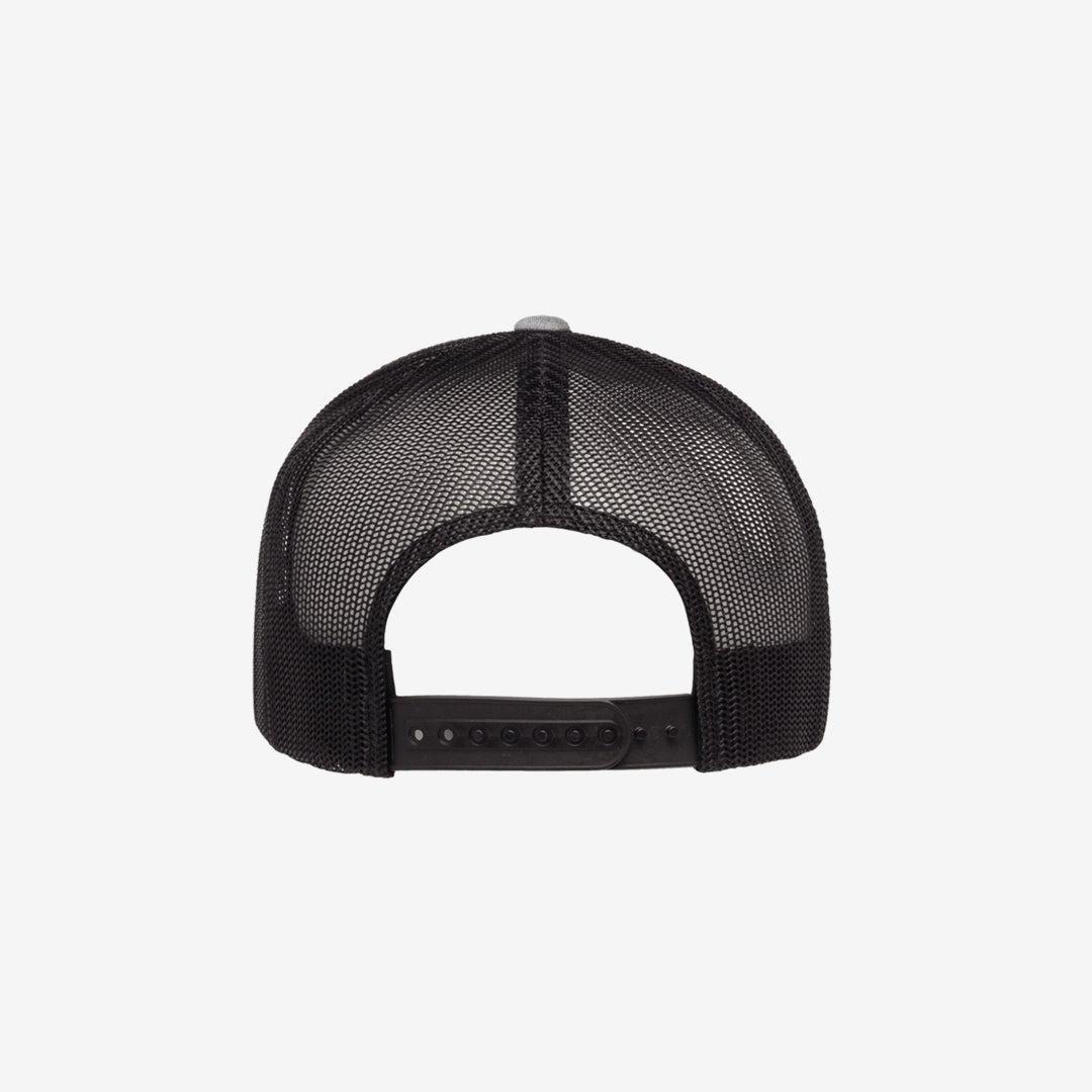 Yupoong Two-Tone Retro Wade Trucker Mesh Cap Heather Grey/Black Back - 6606T