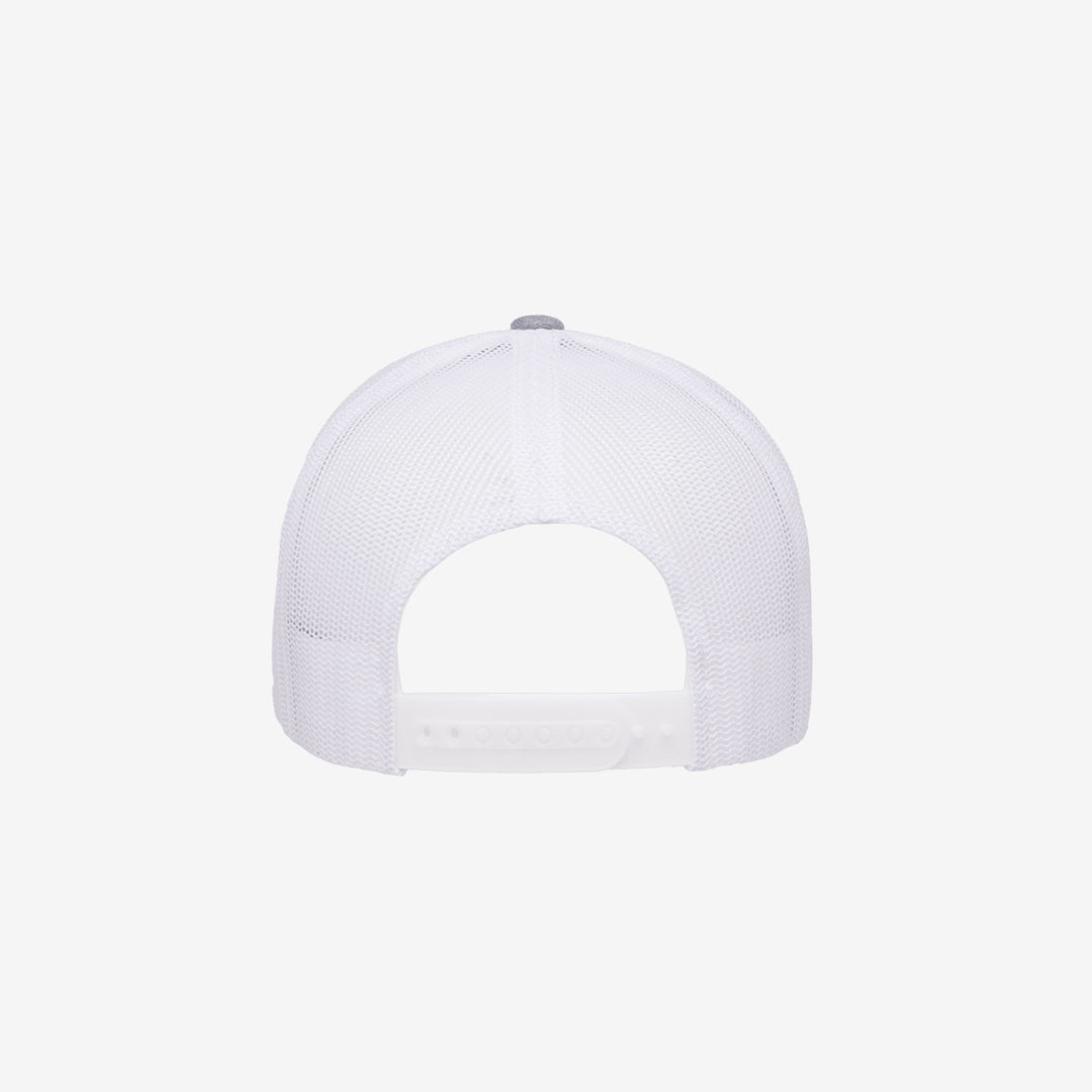 Yupoong Two-Tone Retro Wade Trucker Mesh Cap Heather Grey/White Back - 6606T