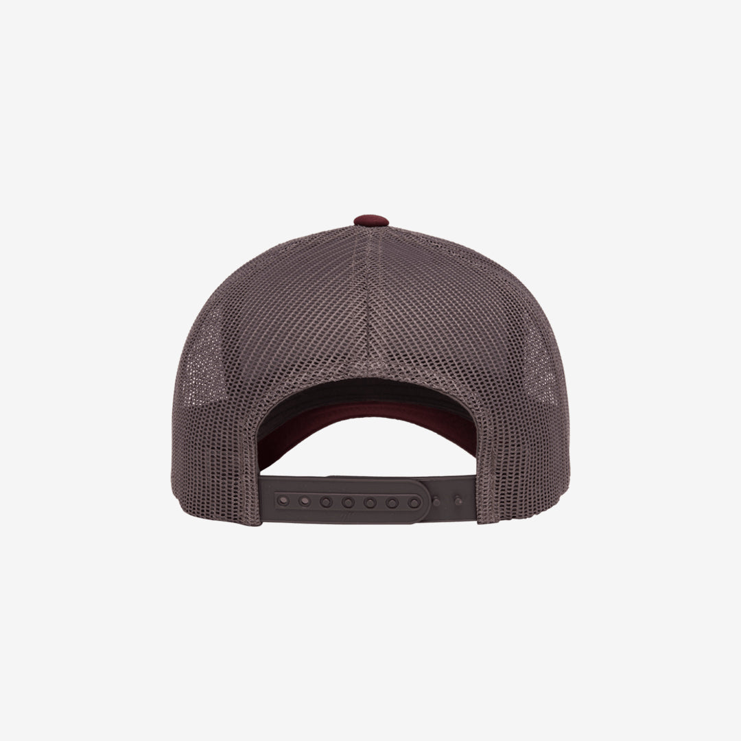 Yupoong Two-Tone Retro Wade Trucker Mesh Cap Maroon/Grey Back - 6606T