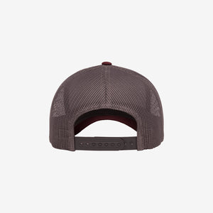 Yupoong Two-Tone Retro Wade Trucker Mesh Cap Maroon/Grey Back - 6606T