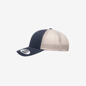 Yupoong Two-Tone Retro Wade Trucker Mesh Cap Navy/Silver Left - 6606T
